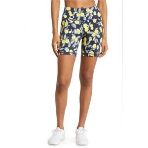 Sweaty Betty Power 6” Bike Shorts in Blue Lemon Tree Size Medium  US 8